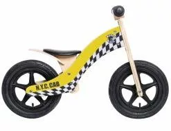 Balancecykel Wood - Air Taxi Yellow